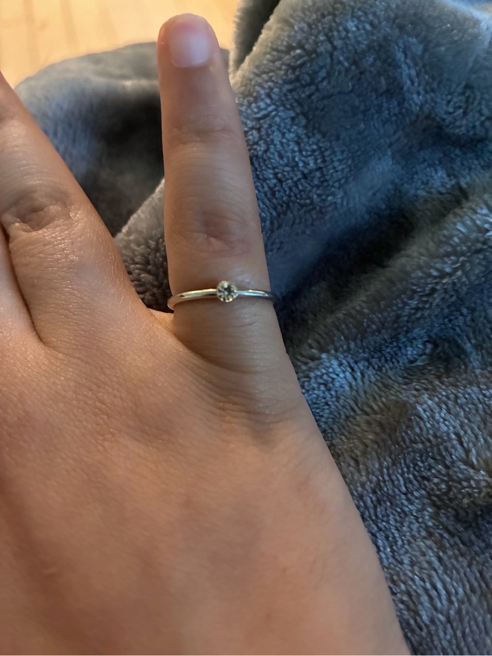 Delicate BEZEL DIAMOND RING IN Silver